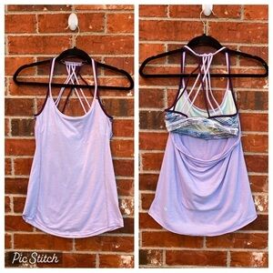 Lululemon Womens 4 Purple Strappy Draped Open Back Wild Tank Sports Bra